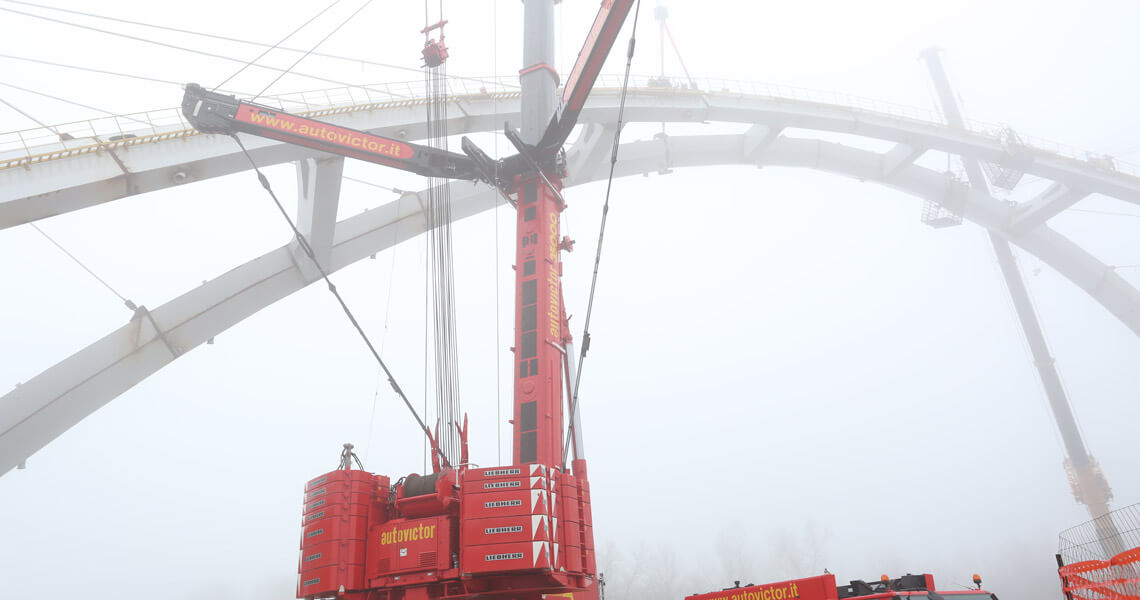 Chiusura arco nuovo ponte sul Fiume Ticino