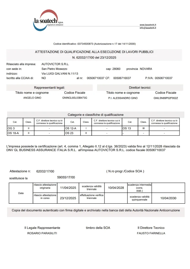 Certificazioni SOA