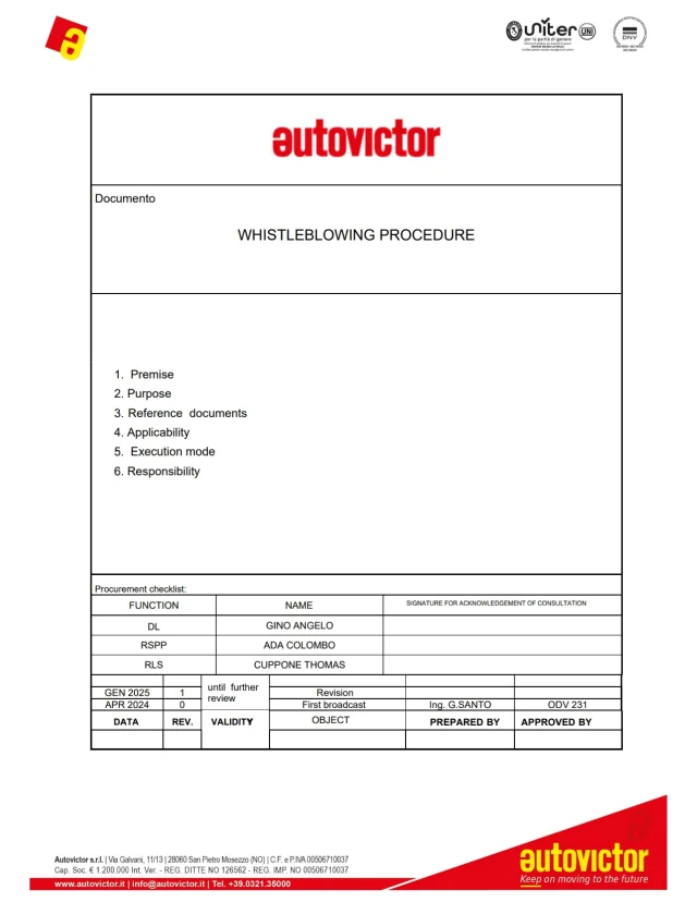 "WHISTLEBLOWING" Procedure